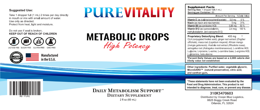 PURE Metabolic Drops Label